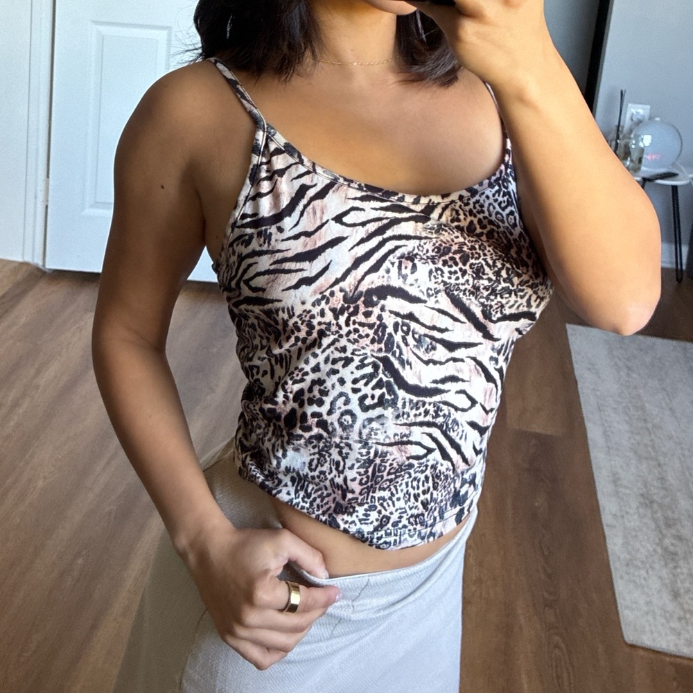 Leopard Print Spaghetti Strap Top